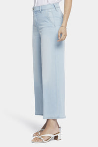 High Rise Mona Wide Leg Ankle Jeans Light Blue Premium Denim | Oceanfront | Pants | NYDJ