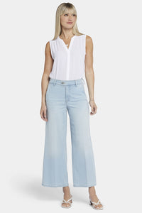 High Rise Mona Wide Leg Ankle Jeans Light Blue Premium Denim | Oceanfront | Pants | NYDJ