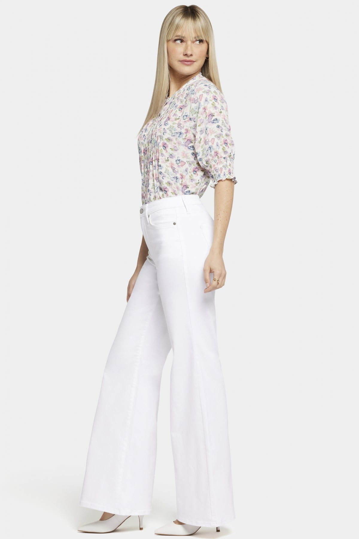 Mia Palazzo Jeans In Petite With High Rise | Optic White | Pants | NYDJ