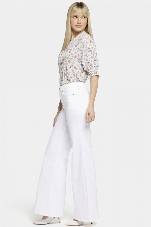 Mia Palazzo Jeans With High Rise | Optic White | Pants | NYDJ