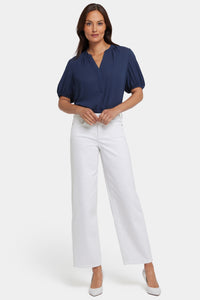 Jemma Barrel Jeans With High Rise | Optic White | Denim | NYDJ