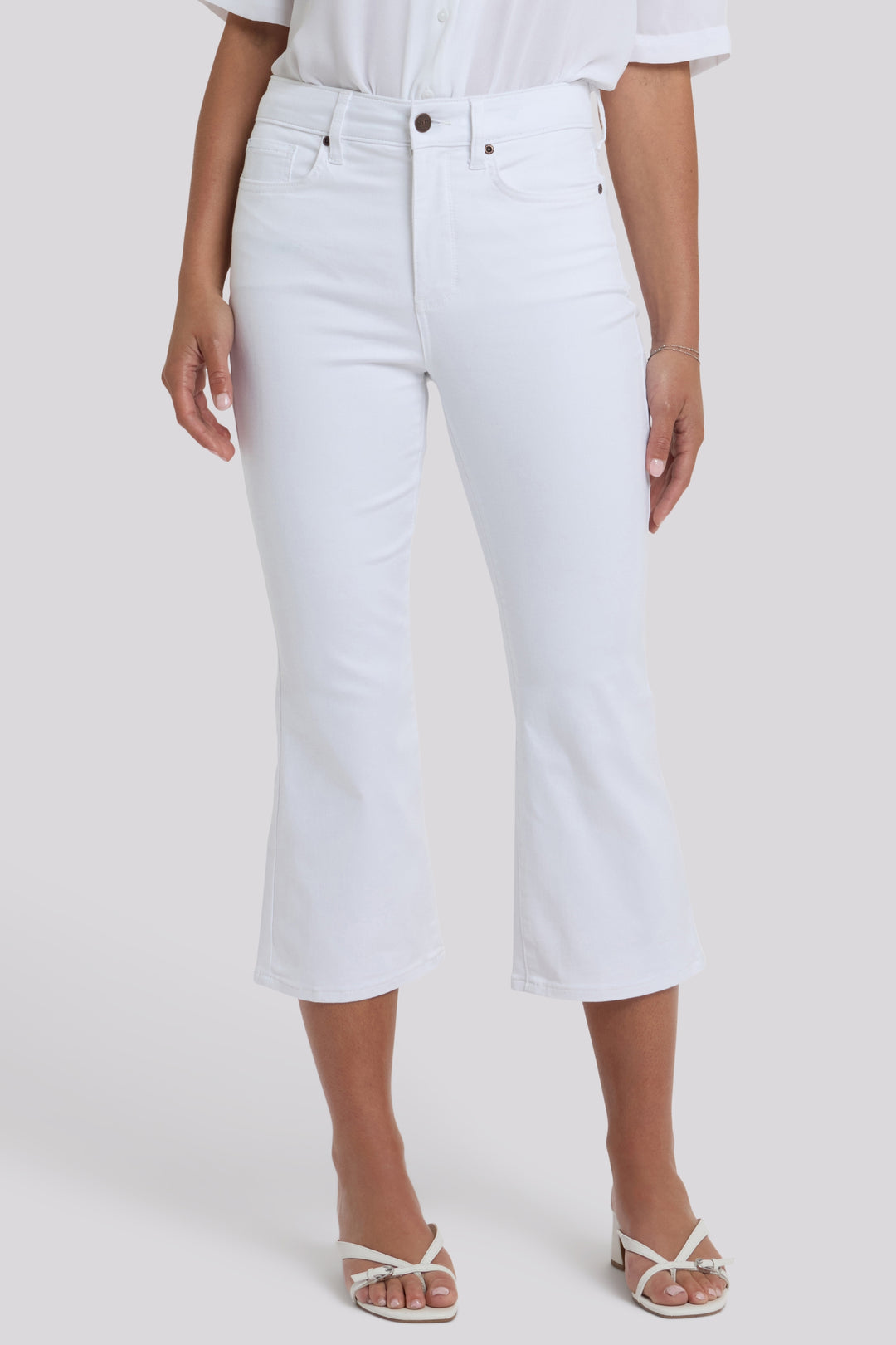 Monica Kick Flare Crop Jeans avec High Rise | Optic White