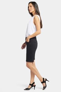 Briella 11 Inch Denim Shorts With Roll Cuffs | Black