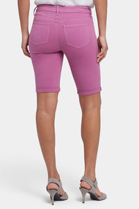 Briella 11 Inch Denim Shorts With Roll Cuffs | Red Violet