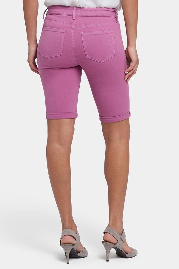 Briella 11 Inch Denim Shorts With Roll Cuffs | Red Violet