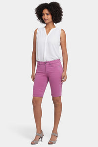 Briella 11 Inch Denim Shorts With Roll Cuffs | Red Violet