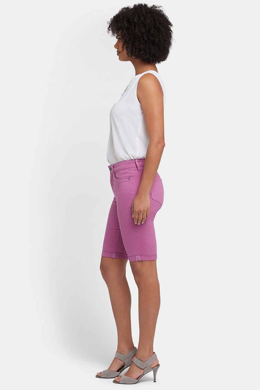 Briella 11 Inch Denim Shorts With Roll Cuffs | Red Violet