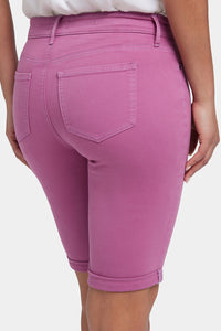 Briella 11 Inch Denim Shorts With Roll Cuffs | Red Violet
