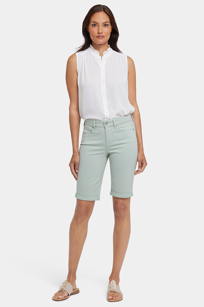 Briella 11 Inch Denim Shorts With Roll Cuffs | Tomatillo