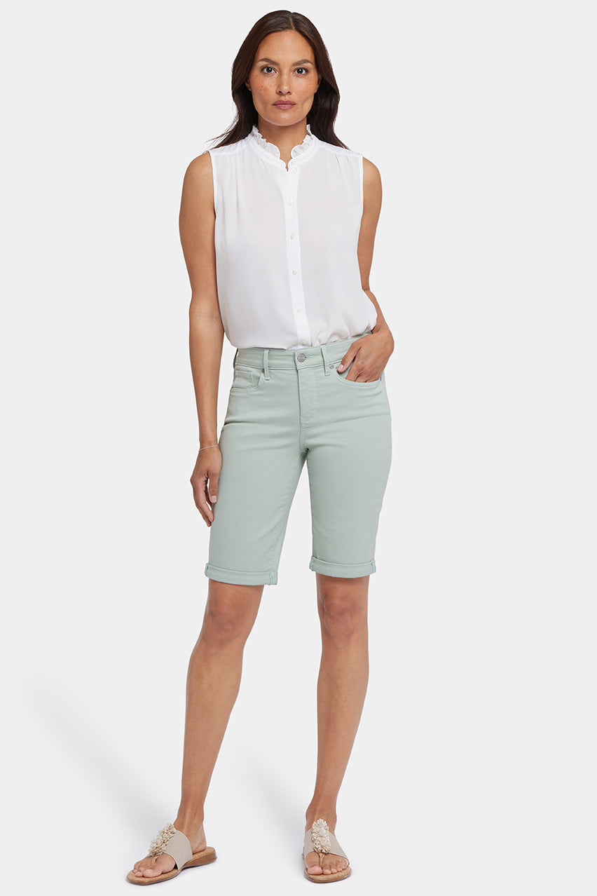 Briella 11 Inch Denim Shorts With Roll Cuffs | Tomatillo