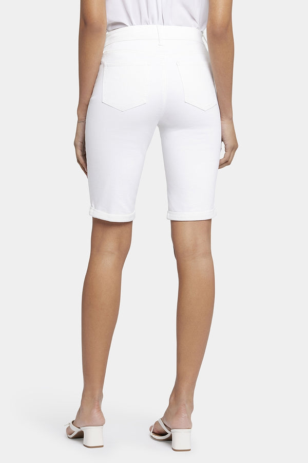 Briella 11 Inch Denim Shorts With Roll Cuffs | Optic White