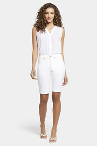 Briella 11 Inch Denim Shorts With Roll Cuffs | Optic White