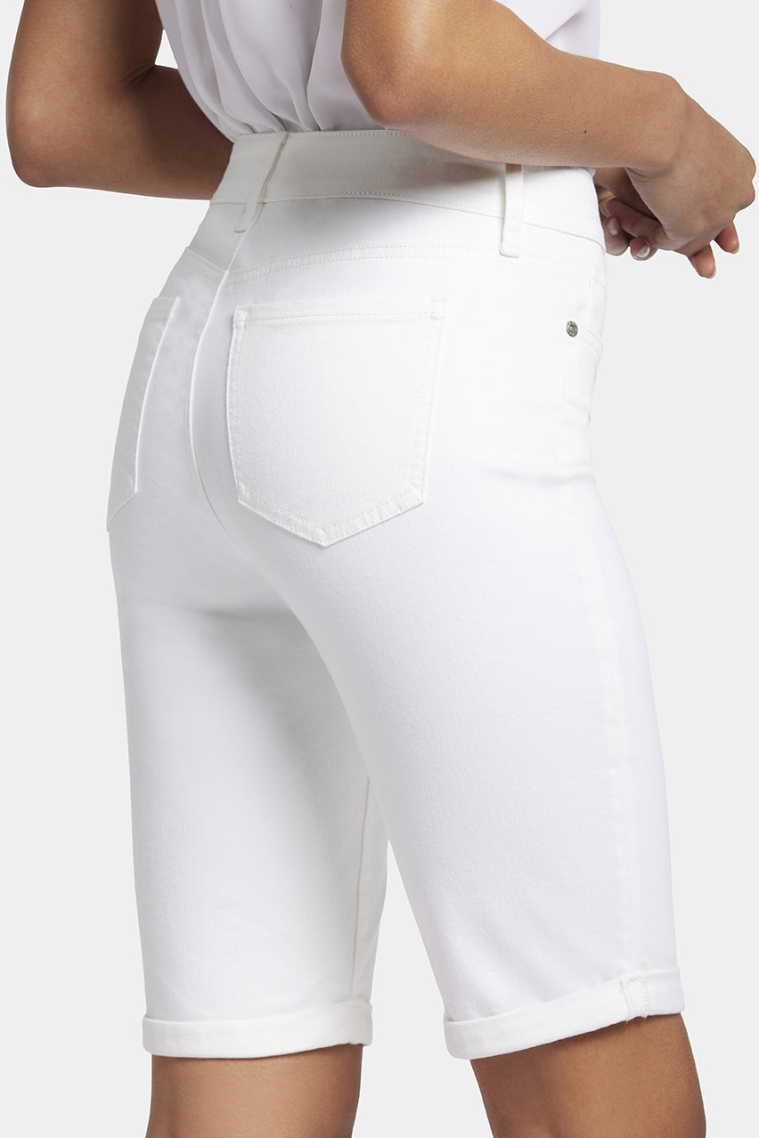 Briella 11 Inch Denim Shorts With Roll Cuffs | Optic White