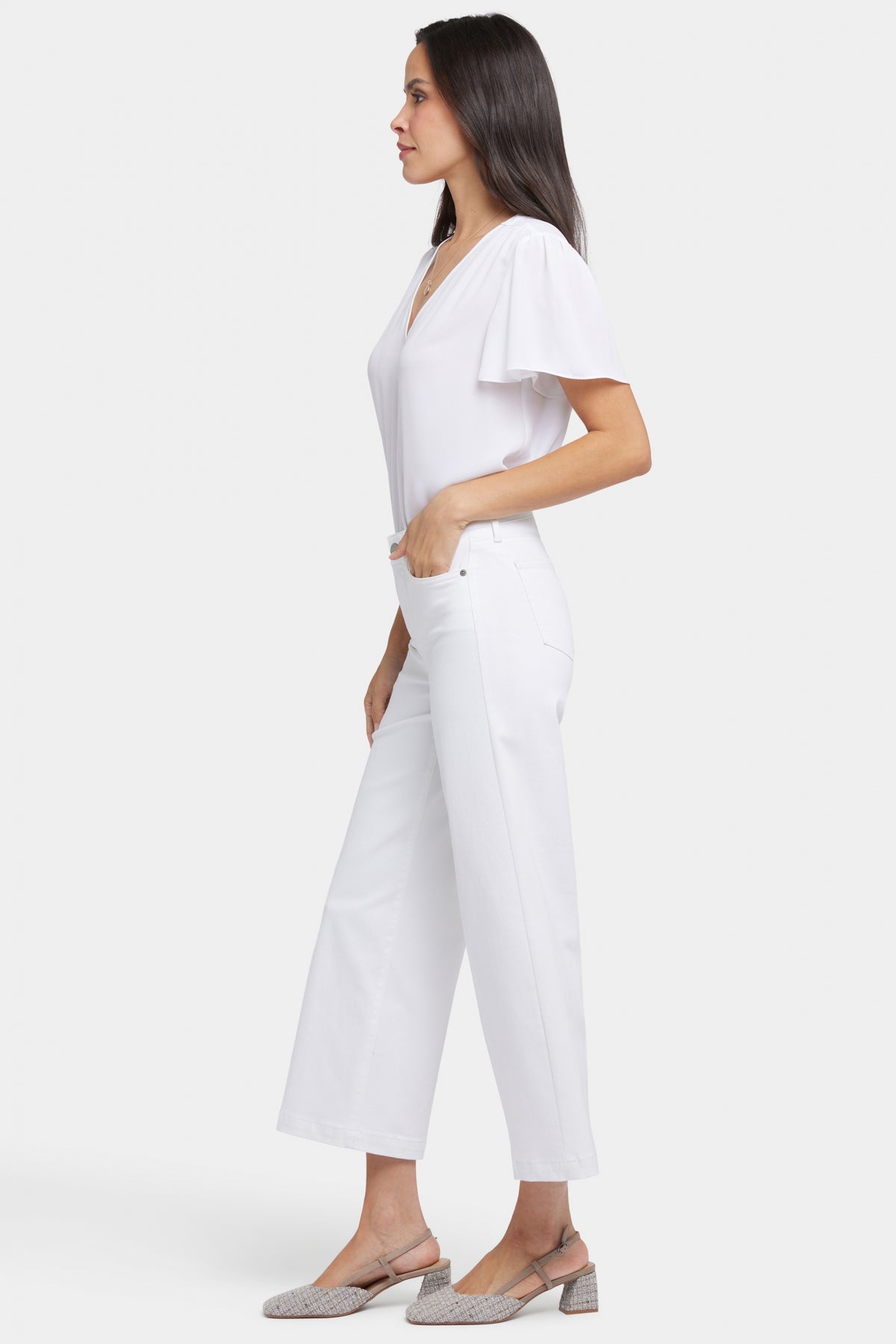 Teresa Wide Leg Ankle Jeans | Optic White | Pants | NYDJ