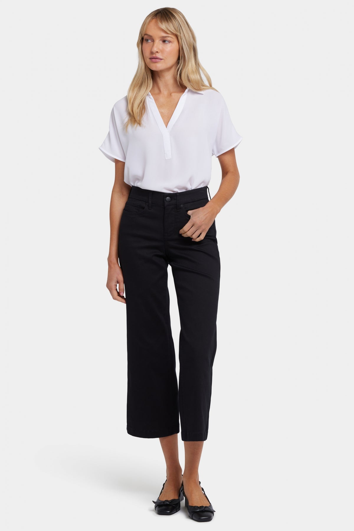 Waist-Match™ Teresa Wide Leg Ankle Jeans | Black | Pants | NYDJ