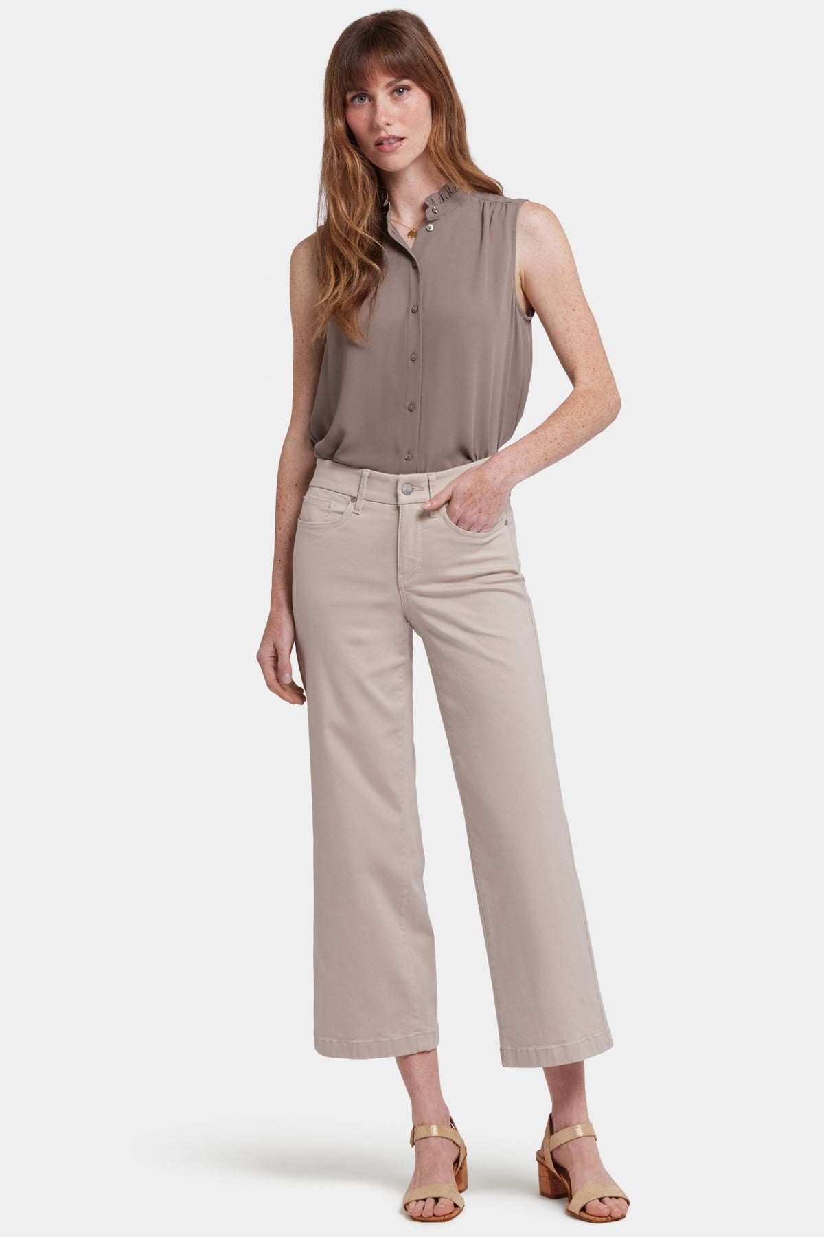 Waist-Match™ Teresa Wide Leg Ankle Jeans | Feather | Pants | NYDJ