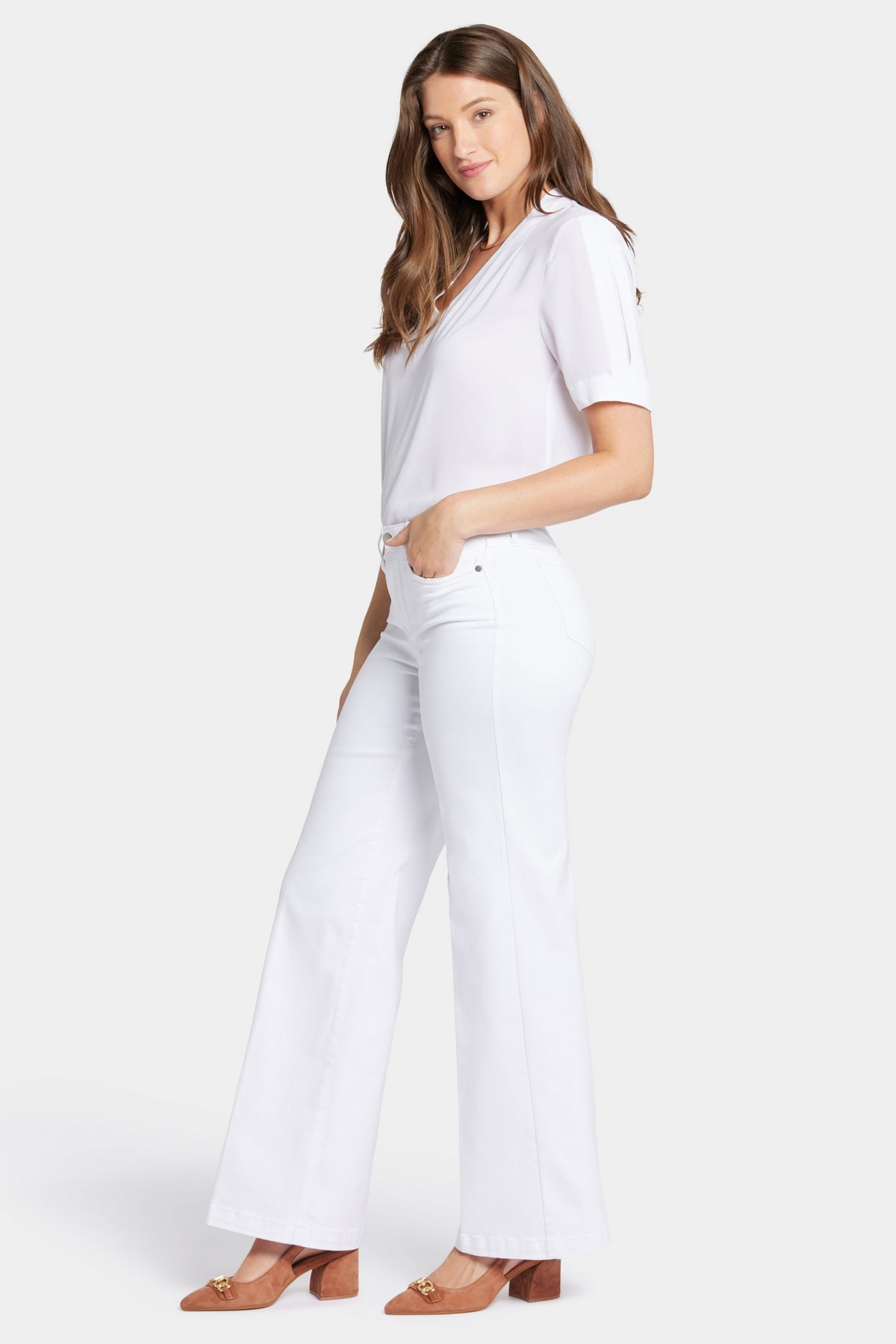 Teresa Wide Leg Jeans | Optic White | Pants | NYDJ