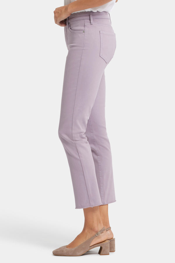 Sheri Slim Ankle Jeans Frayed Hems Lilac Coloured Denim | Arctic Dusk | Pants | NYDJ