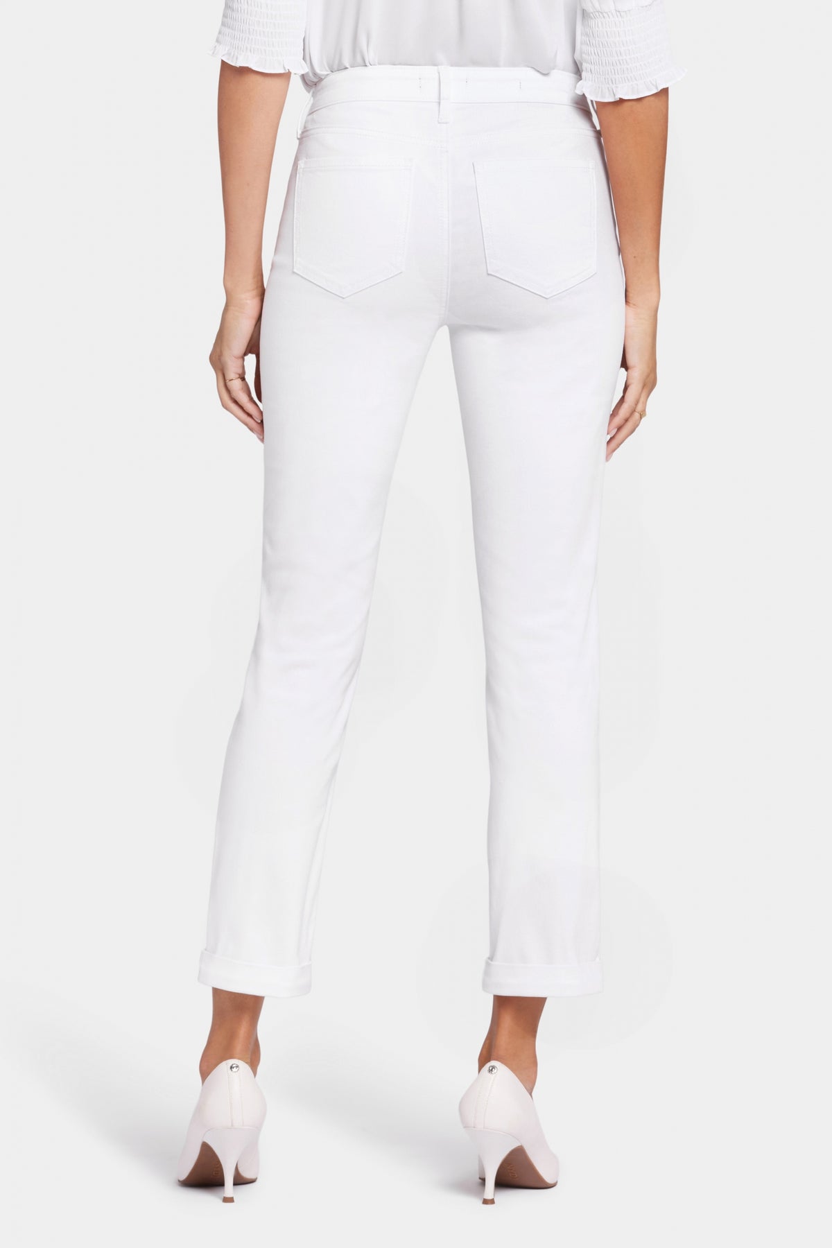 Sheri Slim Ankle Jeans With Roll Cuffs | Optic White | Pants | NYDJ