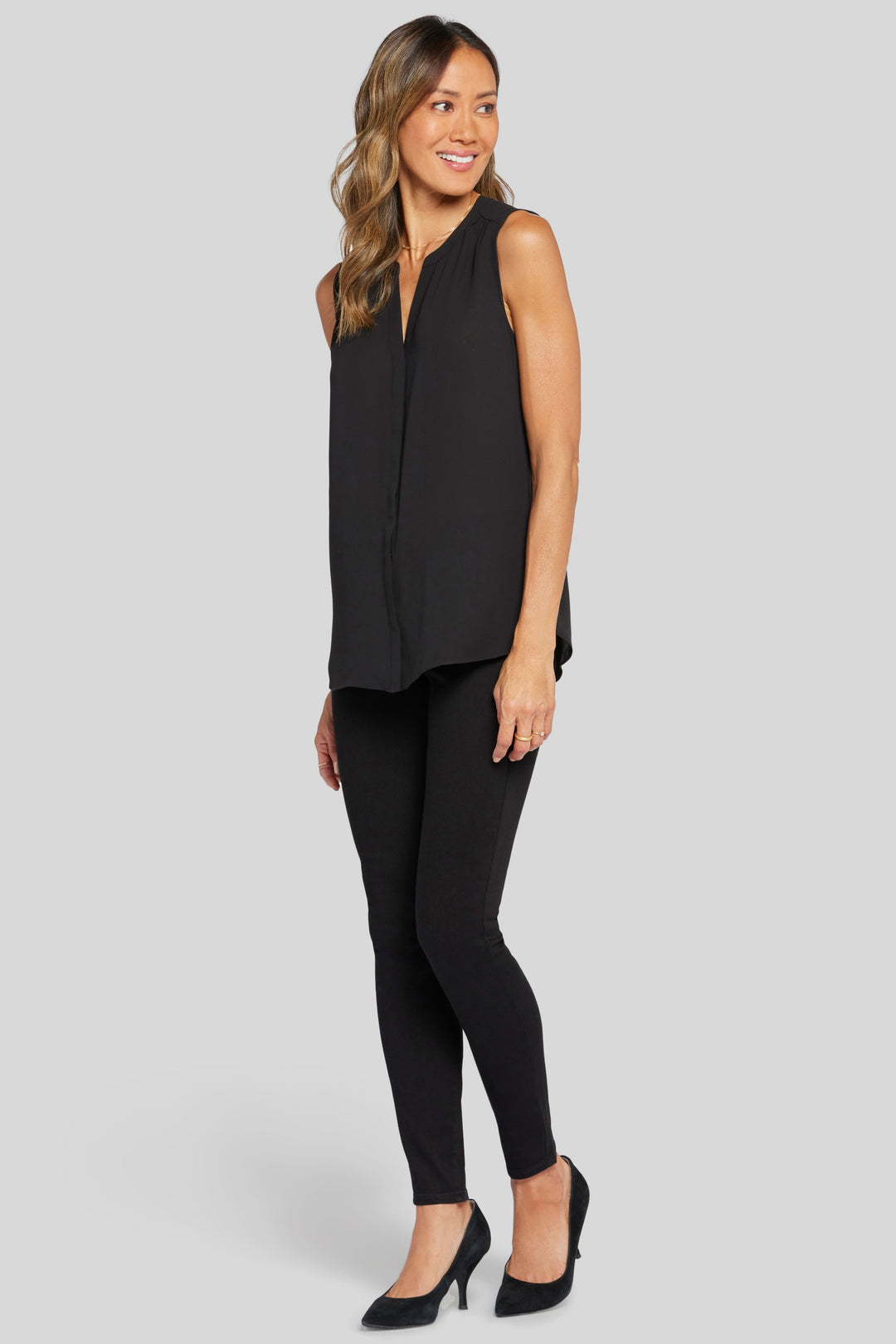 Blouse Moulante Sans Manches | Black