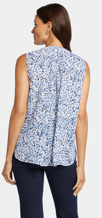 Sleeveless Pintuck Blouse Fleck Print | Hayward Hills | Top | NYDJ