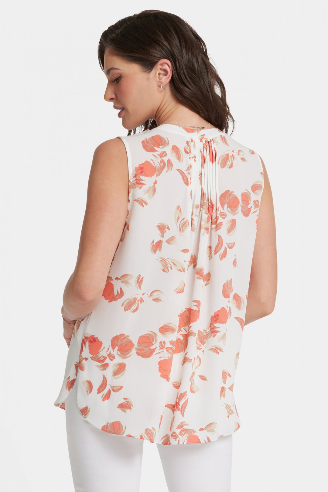 Sleeveless Pintuck Blouse Imprimé Floral Abstrait | Aurora