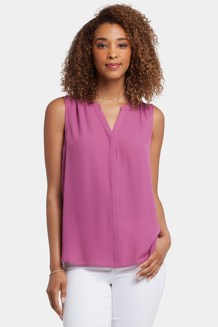 Blouse Sans Manches à Pintuck | Red Violet
