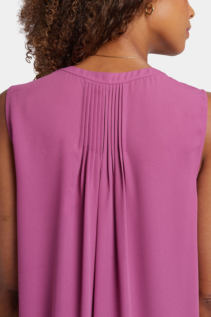 Blouse Sans Manches à Pintuck | Red Violet