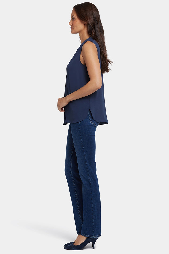 Blouse Sans Manches à Pintuck | Oxford Navy