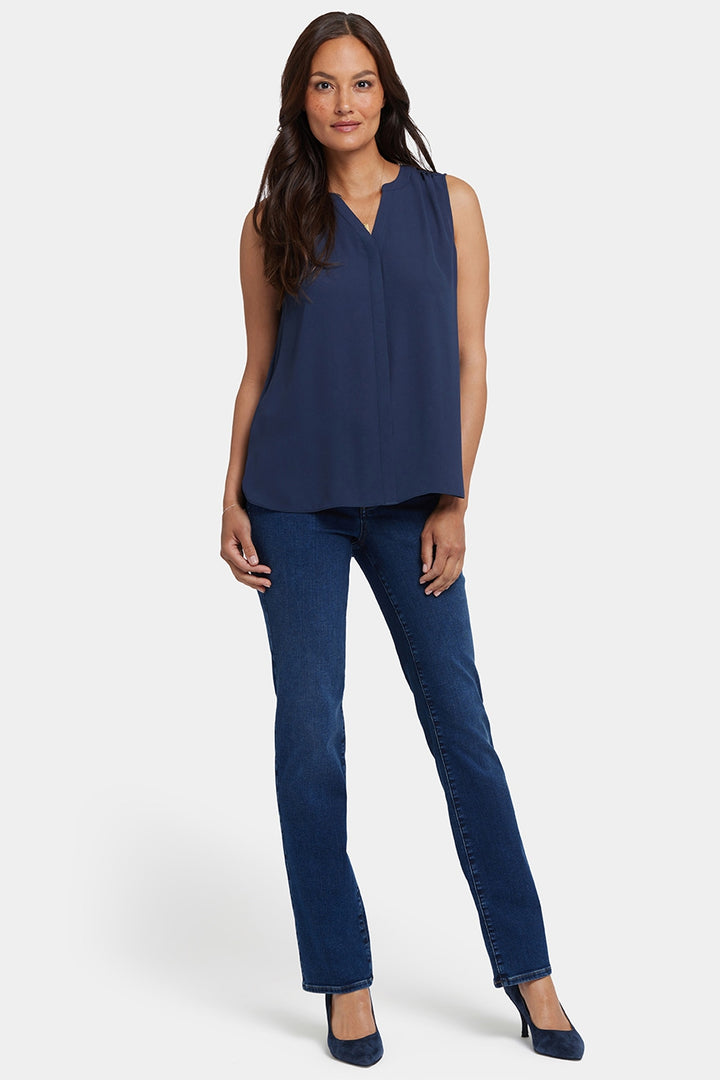 Blouse Sans Manches à Pintuck | Oxford Navy