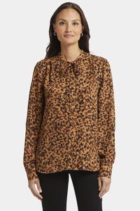 Tie-Neck Blouse Animal Print | Caterina | Blouse | NYDJ