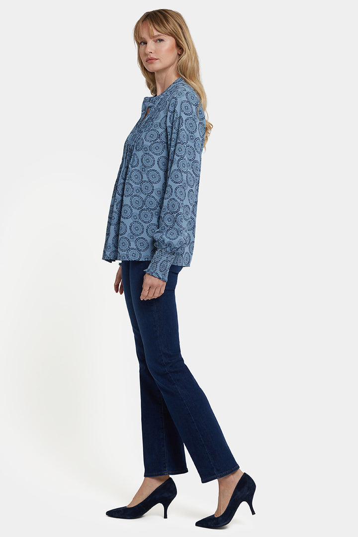 Pleated Peasant Blouse | Rain Garden