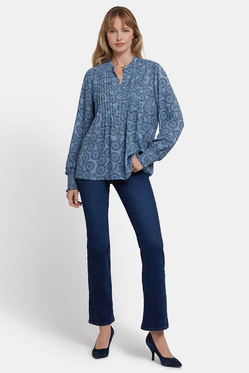 Pleated Peasant Blouse | Rain Garden