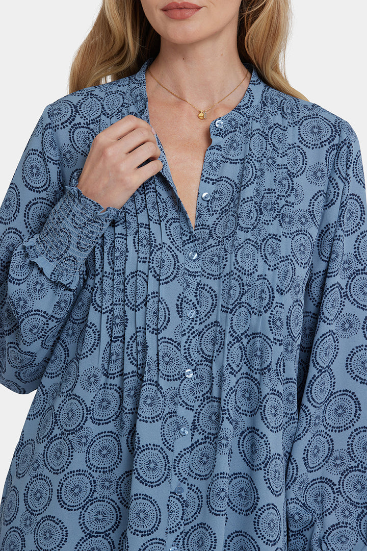 Pleated Peasant Blouse | Rain Garden