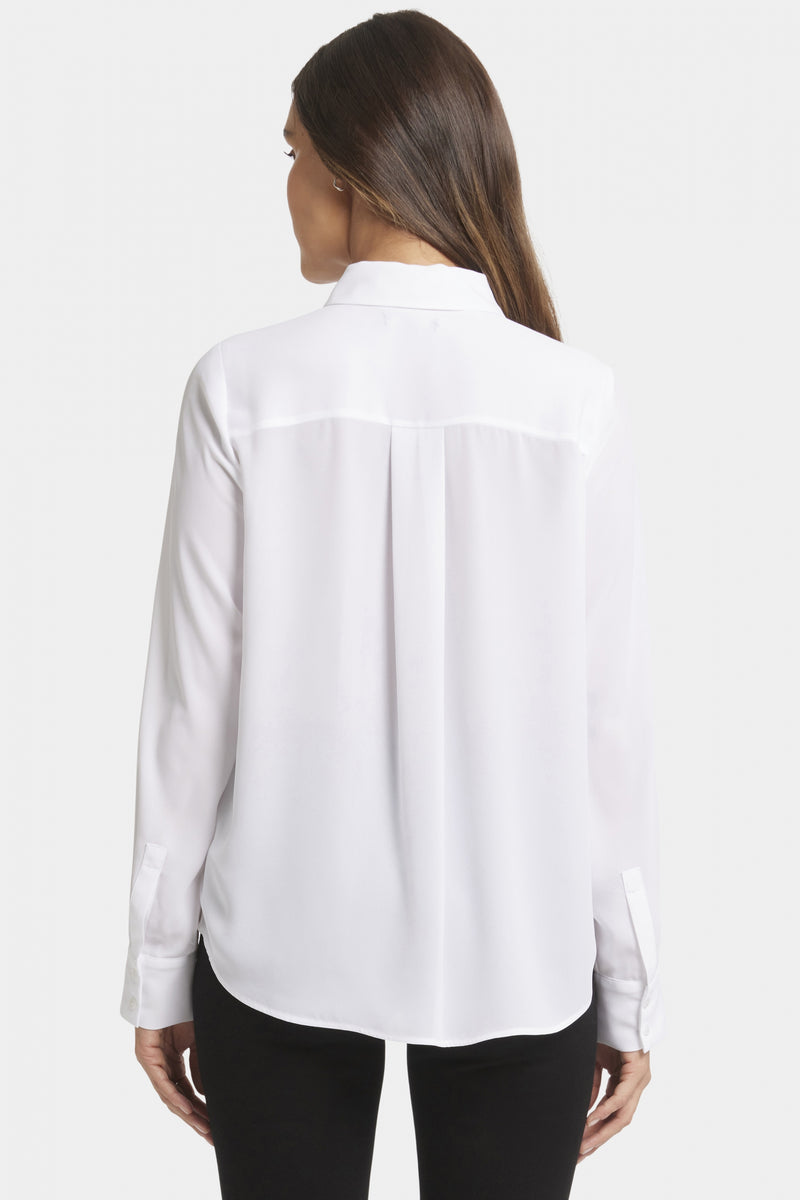 Tuxedo Blouse White | Optic White | Blouse | NYDJ