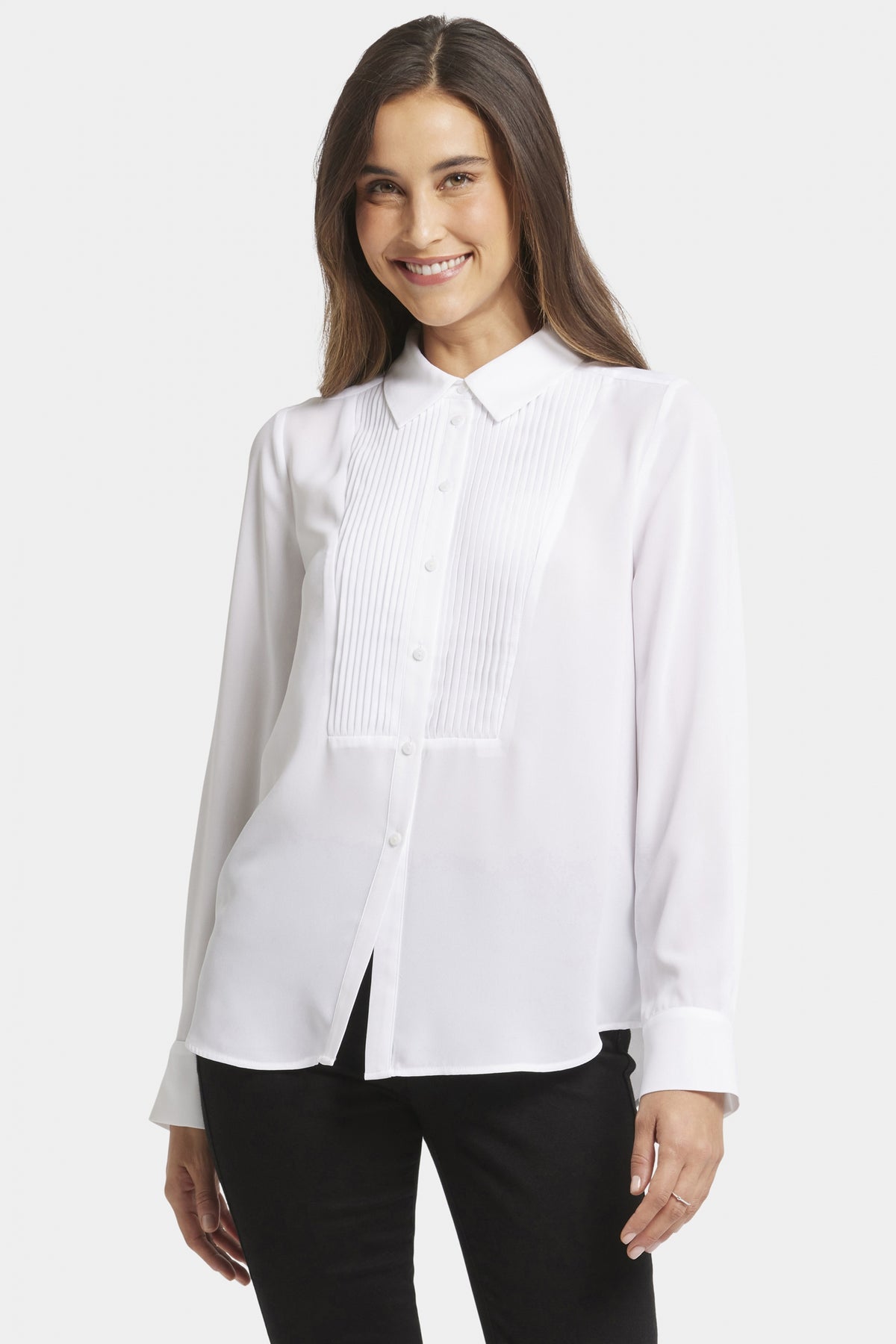 Tuxedo Blouse White | Optic White | Blouse | NYDJ