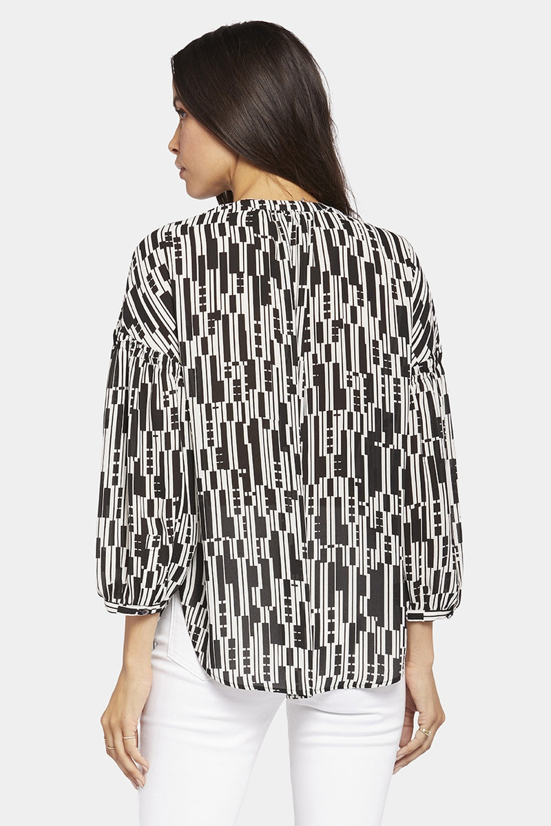 Paulina Peasant Blouse Graphic Print | Giselle Geo | Blouse | NYDJ