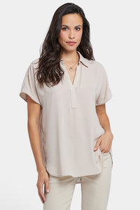 Becky Short Sleeved Blouse | Feather | Blouse | NYDJ