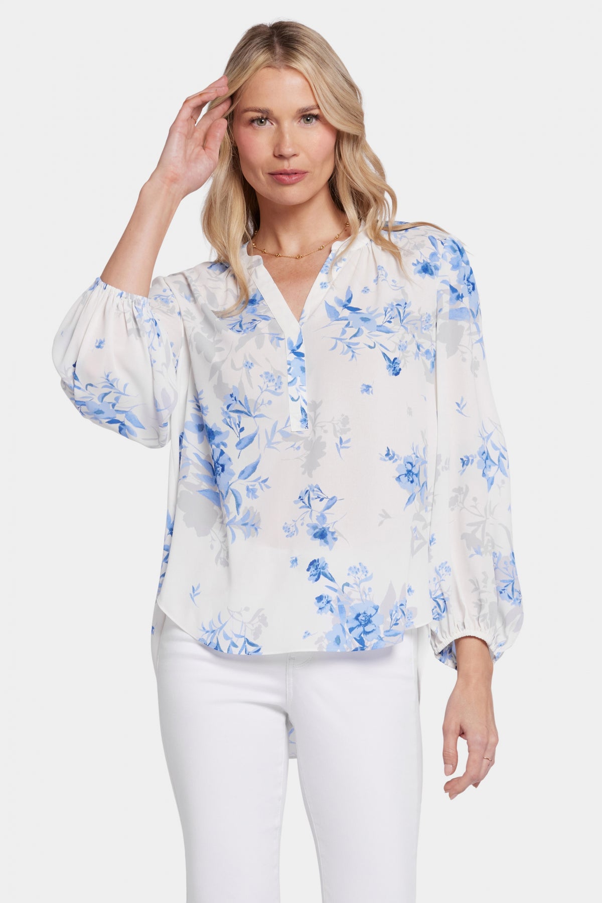 Puff Sleeve Blouse Flower Print | Hannah Grove | Blouse | NYDJ