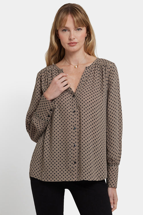 Liliana Peasant Blouse | Capucine Dots | Blouse | NYDJ