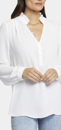 Hannah Blouse White | Optic White | Blouse | NYDJ