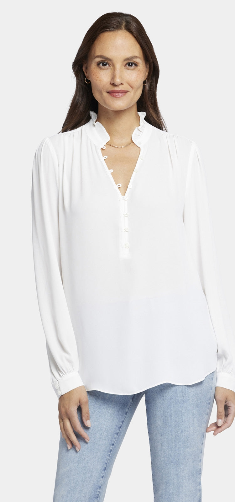 Hannah Blouse White | Optic White | Blouse | NYDJ