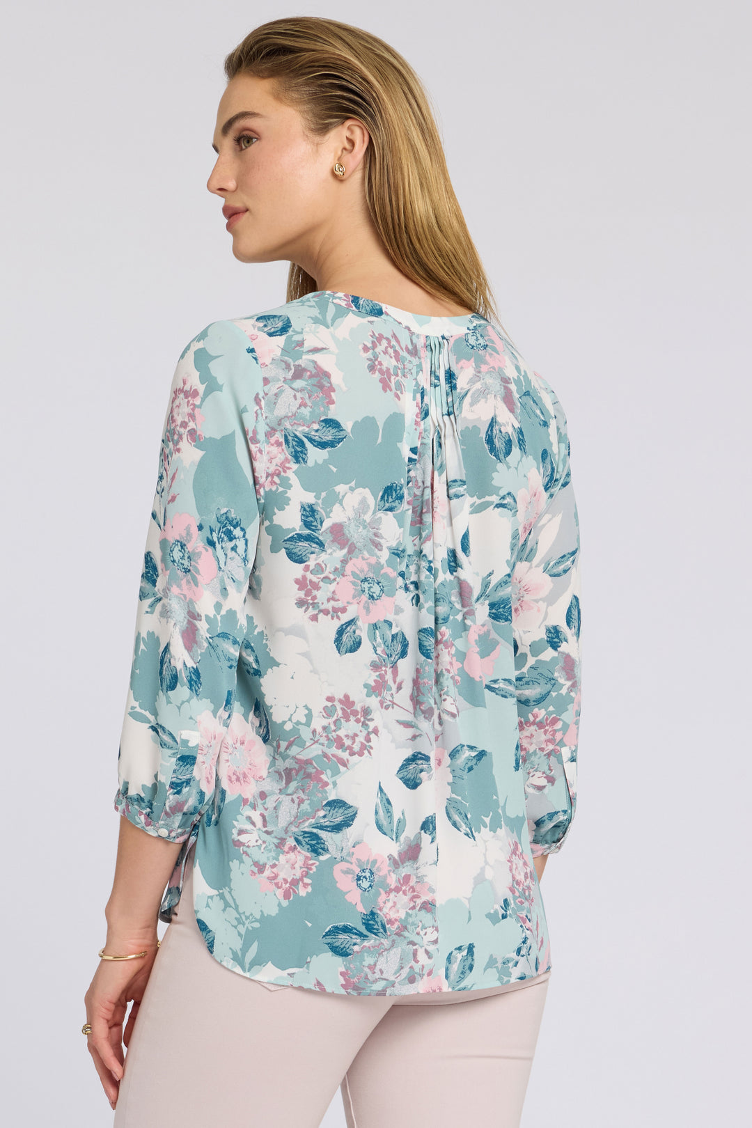 Pintuck Blouse | Floral Mosaic