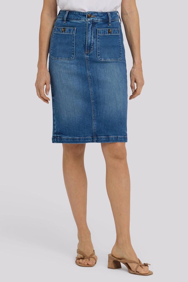 High Rise Denim Skirt | Wild River | Denim | NYDJ