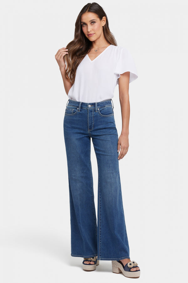 Mia Palazzo Jeans In Petite With High Rise | Valencia Surf | Wide Leg | NYDJ