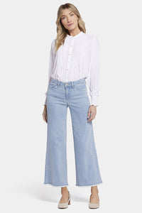 Teresa Wide Leg Ankle Jeans Frayed Hems Light Blue Premium Denim | Westminster | Pants | NYDJ