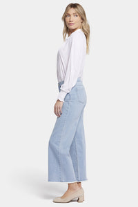 Teresa Wide Leg Ankle Jeans Frayed Hems Light Blue Premium Denim | Westminster | Pants | NYDJ