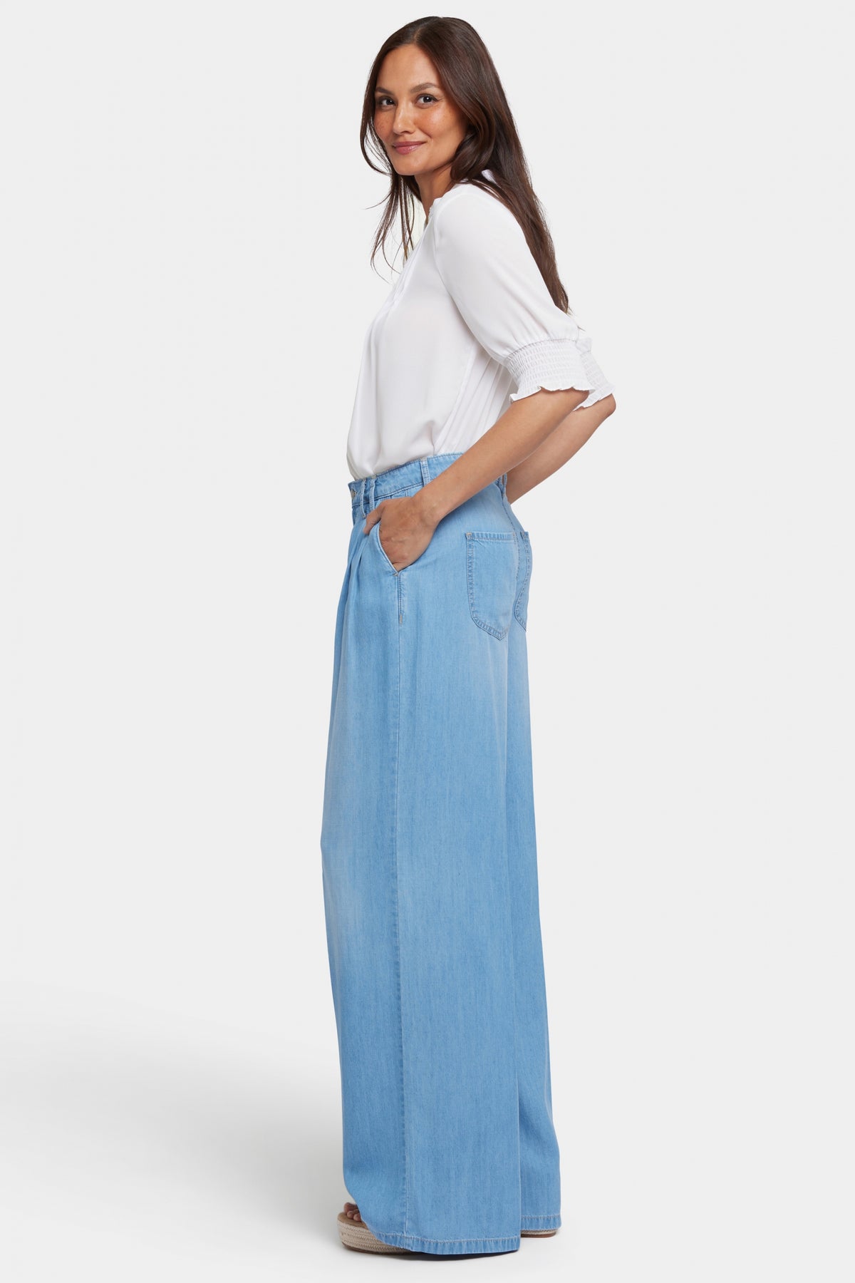 Whitney Pleated Trouser Pants With Super High Rise | Canary Beach | Trouser | NYDJ