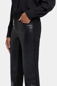 Vegan Stretch Leather Marilyn Straight Pants | Black | Pants | NYDJ