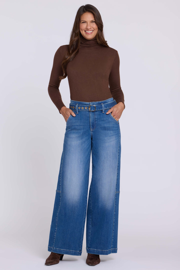 Jean Gracie jambe large taille haute | Agave